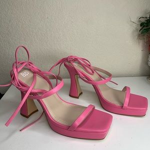 BP. Netta platform Pink punch,strap heels, size 9